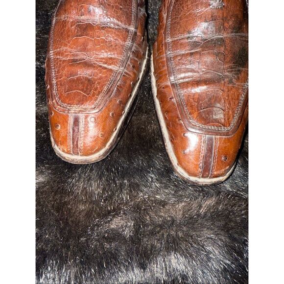 Mezlan derby ostrich leather size 9 professional dress shoes business main image 4